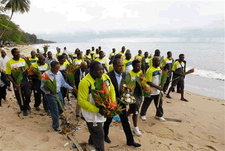 The Zambian national team lead