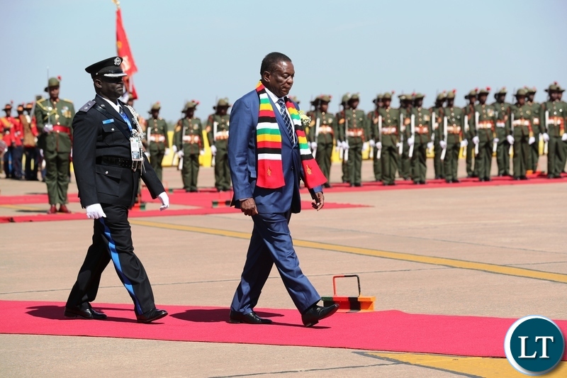 Zimbabwean President Emerson Mnangagwa Arrives In Zambia For